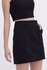 Ava High Waisted Skirt in Black
